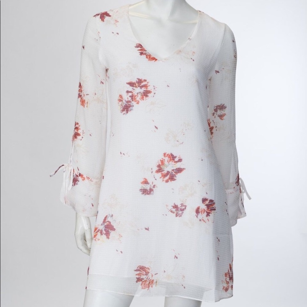 GF Collection‎ Tatiana Tie Sleeve Dress In White Flash Floral In XS - Picture 4 of 9